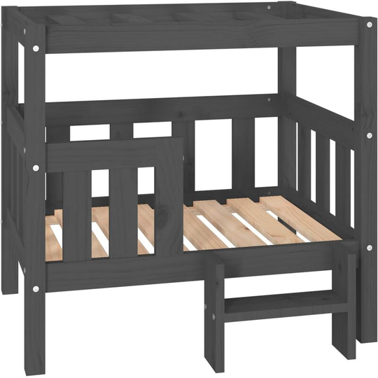 Dog Bed Grey 75.5x63.5x70 cm Solid Wood Pine Vidaxl Grey