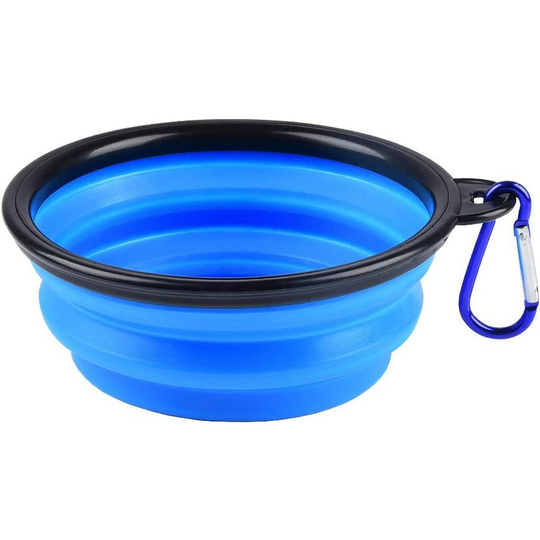 Travel Bowls for Dog and Cat, Collapsible Silicone, a Set of 1 Pieces.
