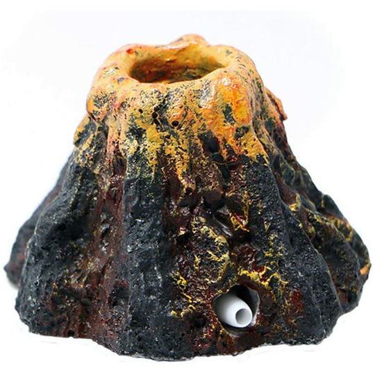 Fish Tank Ornament Decor Aquarium Volcano Shape And Air Bubble Stone Oxygen Pump