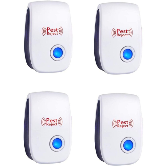 Ultrasonic Pest Repeller, 4 Pack Plug in Electronic Pest Repeller, Mouse and Rat Repeller, Pest Control Insect and Spider Repellent Mice Repellent