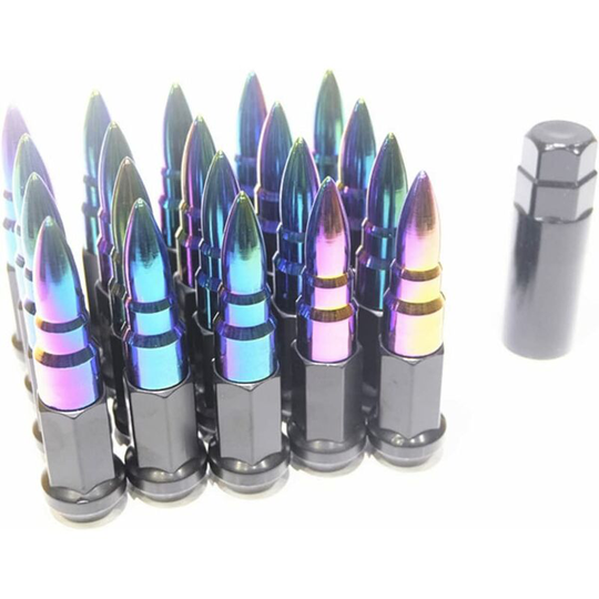 Deckon - Automobile Lightweight Forging 6065 Aluminum Color Conical Head Iron Nut Two In One Hub Refitting Rivet Nut (Color : Multi-colored, Size :