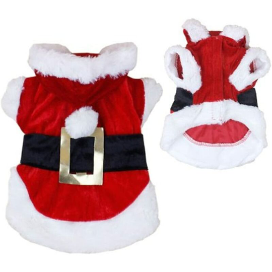 Santa Dog Costume Christmas Pet Clothes Winter Hoodie Coat Clothes for Dog Pet Clothing Chihuahua Yorkshire Poodle(Medium)