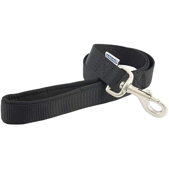 Ancol - Pet Products Heritage Padded Weatherproof Dog Lead (19mm x 1m) (Black) - Black