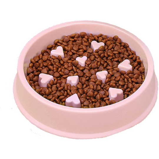 Dog Bowl - Interesting Interactive Bowl - Slow Feeder - For Small to Large Dogs - Pink