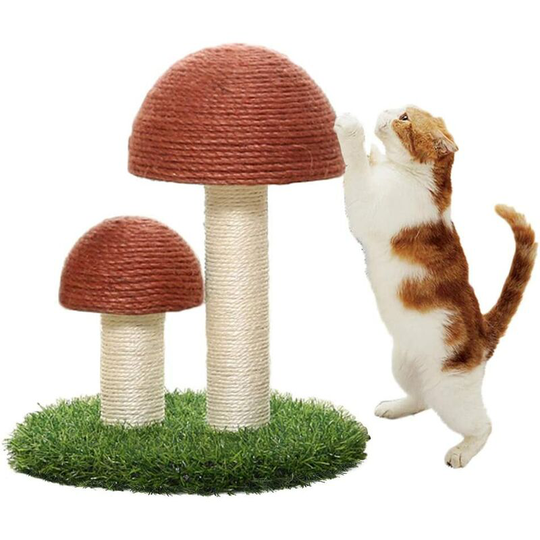 Cat Scratching Post, Mushroom Scratching Toys for Cats and Kittens, Natural Sisal Cat Scratchers