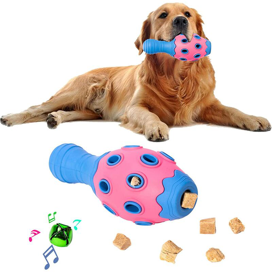 Dog Toy, Rugby Puppy Toy, Hollow Design Double Layer Built-in Bell Ball Dog Games, Dog Gift for All Kinds of Dogs Soekavia