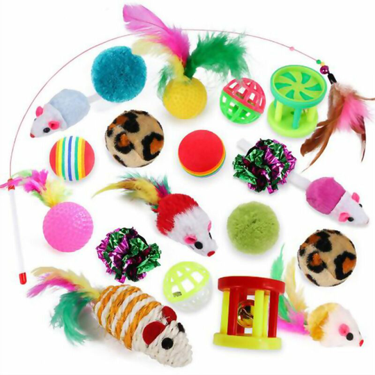 Cat Toy Variety Pet Toy Set Interactive Cat Toy Cat Ball 20pcs