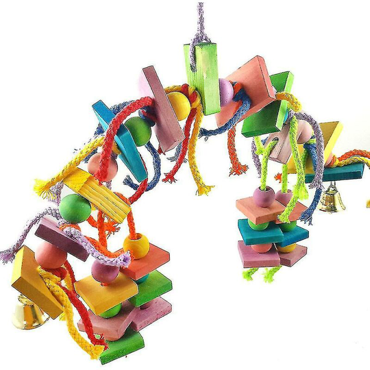 Deckon - parrot Toy Bird Toy Parrot Color Wooden Block Bite Toy 242g