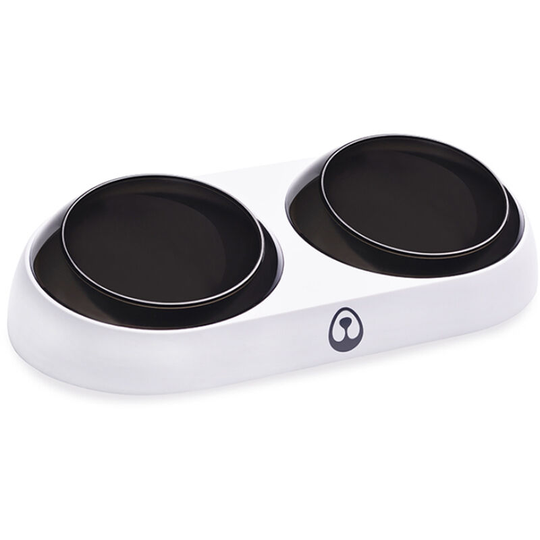 Pet Dog Cat Double Feeder Water Bowl Neck Protection Bowl 0°/15° Tilt