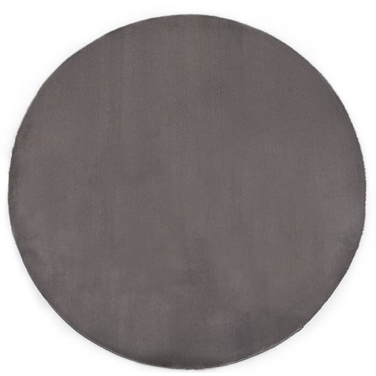 Rug 160 cm Faux Rabbit Fur Dark Grey