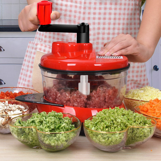 Manual Food Chopper, Vegetable Quick Chopper Manual Food Processor, Easy Clean Food Chopper Blender Blender, Rotary Onion Chopper for Garlic, Salad,