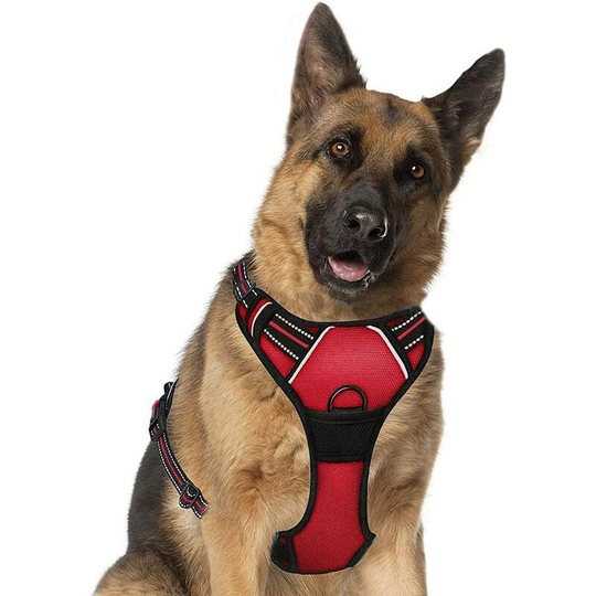 Perle Rare - Super Dog Adjustable Anti-Pull Harness Oxford Reflective Nylon Chest Harness for Large, Medium and Small xl Dogs