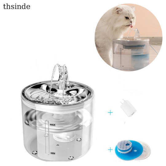 Thsinde - Automatic Cat Water Fountain 2.6L Water Fountains for Cats Puppy Filter 1 Quiet usb Pump 1 eu Adapter