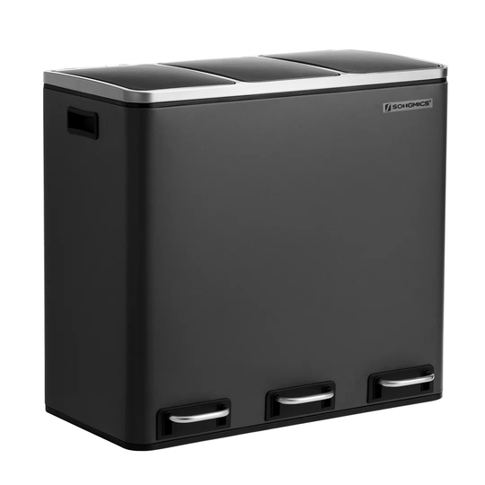 Steel 54 Litre Step on Multi-Compartments Rubbish & Recycling Bin