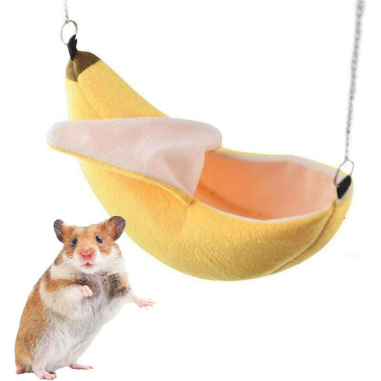 Ilovemilan - Banana Hamster Bed House Hammock Small Animal Warm Bed House Cage Nest Hamster Accessories for Sugar Glider Hamster Small Bird Pet