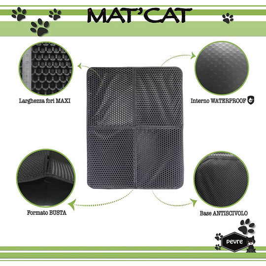 FVO - Cat Litter Mat, Large Size L55*70cm, Cat Litter Mat, Self-cleaning, Sand Collecting Mat, Cat Home Accessories 2022 New Version No Wrinkles