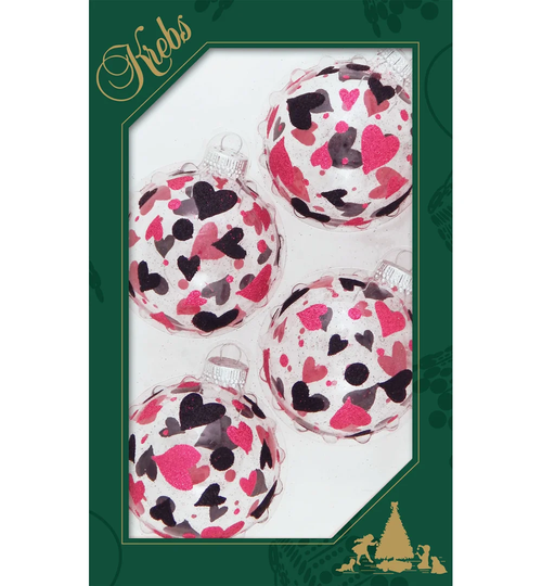 Hearts and Dots Christmas Baubles