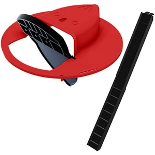Aougo - Plastic Bucket Cover Reusable Intelligent Mouse Trap Human or Deadly Mouse Trap Automatic Reset Multi Catch Reusable and Green (Color : Red)