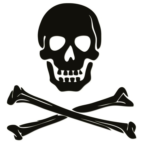 (Black, 85mm) Skull Bones Car Vinyl Sticker Premium Grade