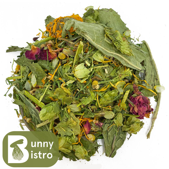 (1kg) Bunny Bistro English Garden Salad - Natural Rabbit Food, Botanical Mix, Degu