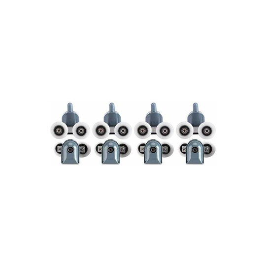 Bearsu - Roll Mouse over image to zoom Shower Door Rollers Twin Bottom Top Pulleys Wheels Bathroom Runners Replacement Kit Up and Down Rollers 8 pcs,