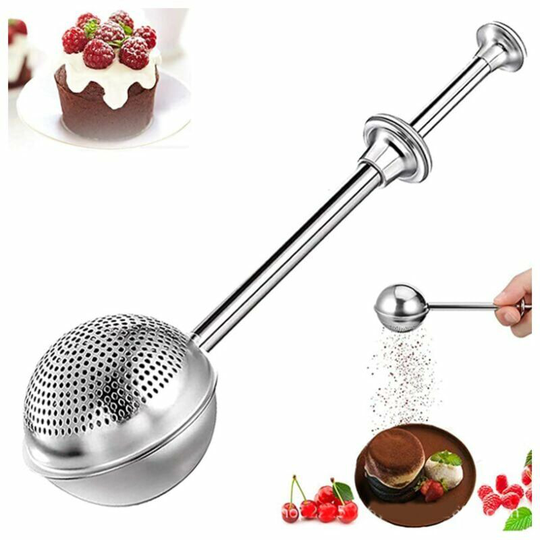 Monly - Baking Sieve Cup,Flour Shaker Stainless Steel Flour Sieve Pastry Sieve Flour Sieve Fine Mesh Lid Flour Sieve Powdered Sugar Powder Filter for