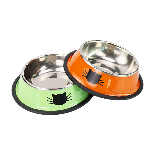 Stainless Steel Color Stainless Steel Cat Cup, Pet Bowl, Round Cat Cup, Terry Food, Dog Pack