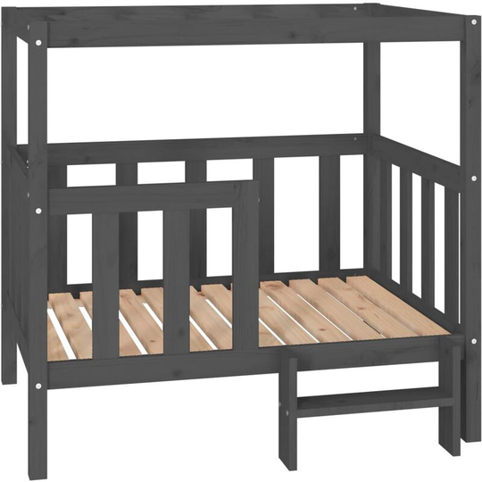 Dog Bed Grey 105.5 x 83.5 x 100 cm Solid Wood Pine Vidaxl Grey
