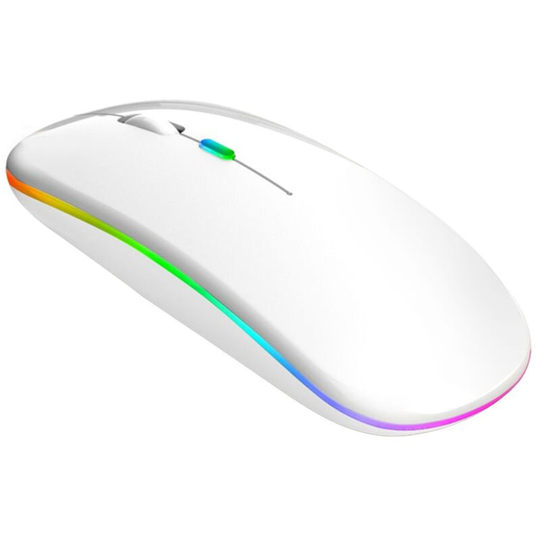 Superseller - Wireless Optical Mouse 2.4G+BT3.0+BT5.2 Three-mode Connection Ergonomic Mute Mouse Built-in 500mAh Battery for pc Laptop Silver, White