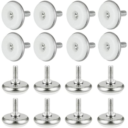 30 pcs Adjustable Jack Leg Plastic and Metal Leveling Feet with Nut Adjustable Feet M6*15*28mm Furniture Adjustment Screws for Furniture Table Desk