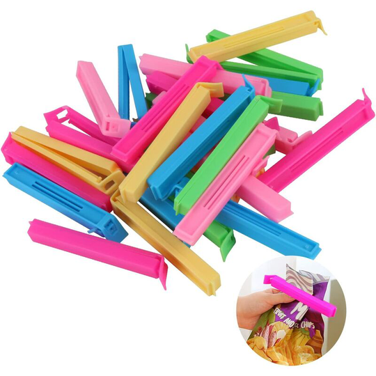 30PCS Food Sealing Clips, Sachet Closure Clip Sachet Clips for Kitchen Candy Snack Snack Storage, 11CM- 5 Colors