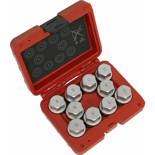 10pc Locking Wheel Nut Key Set - dealers & repair centres only - For Land Rover