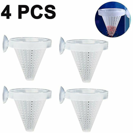 4 Pcs Aquarium Red Worm Cone Feeder Live Frozen Brine Shrimp Fish Food Feeding Cup for Fish Tank