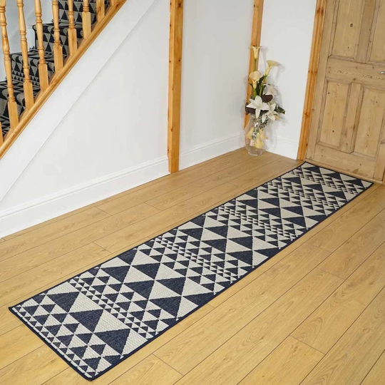 Roye Prism Looped/Hooked Blue/Beige Rug