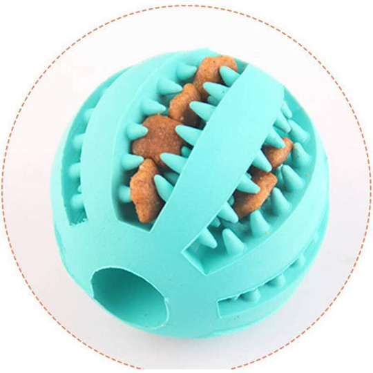 Litzee - Interactive Dog Cat Pet Molar Treat Toy Ball for Tooth Cleaning,Bite Resistant Rubber Chew Ball iq Training Ball Puzzle Toys for Pet Dogs