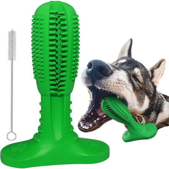 Dog Toy Dog Toothbrush Stick Dog Chew Toys for Medium Large Dogs Massager Non Toxic Natural Rubber Bite Resistant (m)