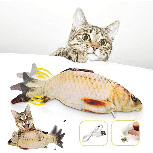 Modou - Cat Fish Toy Cat Moving Fish Electric Catnip Fish Toy Plush Cat Toy for Indoor Cats usb Charging Washable Bite Chewing