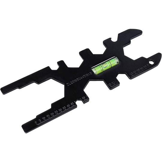 Monly - Hex Wrench, Black Carbon Steel Ratchet Wrench, Multi-Function Aerator Tap, Usable As Corkscrew Measuring Ruler Bubble Level