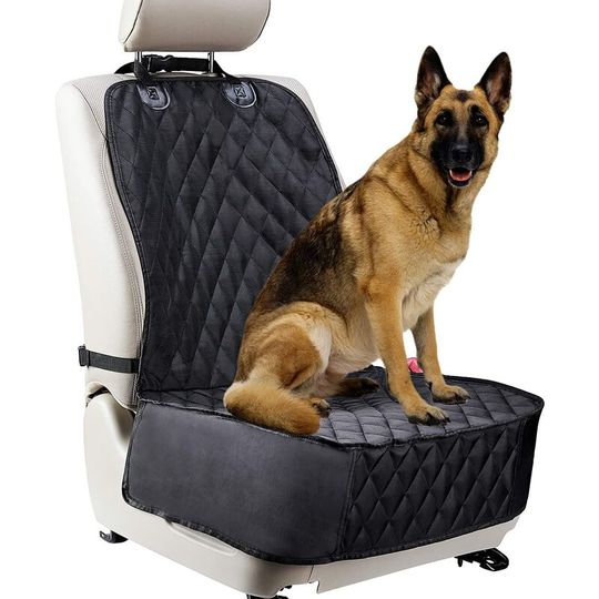 Litzee - Dog Car Seat Cover for Front Seats Dog Car Seat Cover, Waterproof, Anti-Scratch Fits Most Trucks, Vans and SUVs (Black).