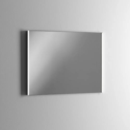 Lighted Framed Wall Mounted Bathroom Mirror in Silver