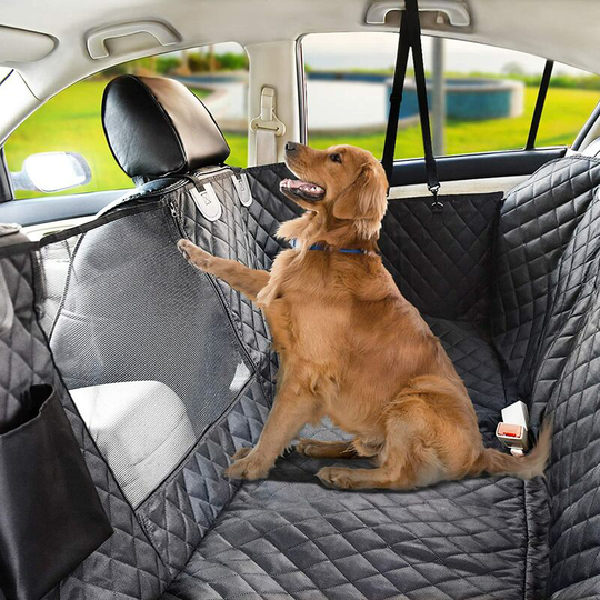 Thsinde - Rear dog seat cover, 100% waterproof dog car seat cover with mesh window, anti-scratch and non-slip dog car hammock, dog car seat cover,