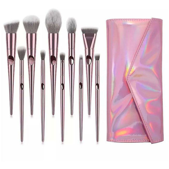 10 Pcs Makeup Brushes Women Face Concealer Blush Eyeshadow Make Up Brush Set Easy Hold Cosmetics Soft Pincel Maquiagem With Bag