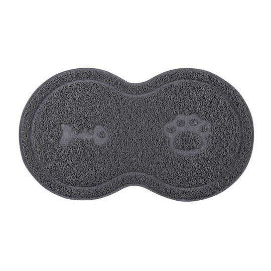 Silicone Pet Feeding Mat, Dog Bowl Mat Non-Slip Waterproof pvc Pet Feeding Mat for Cat and Dog, Dark Gray