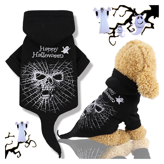 Pet Funny Dog Hoodies Pet Cute Costume Puppy Fashion Cat Funny Soft Cotton Clothes(Black)