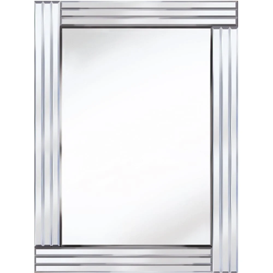 Eagleville Glass Framed Wall Mounted Accent Mirror in Silver