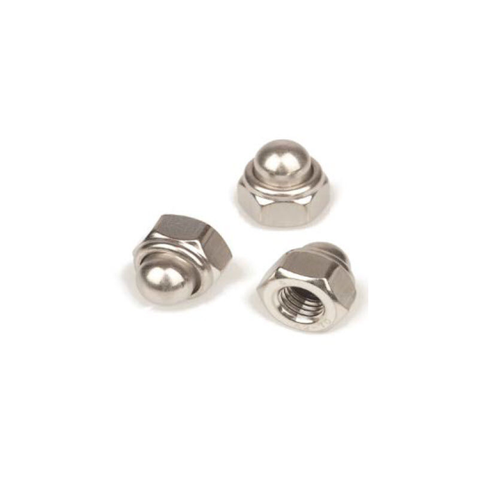 M4 DIN 986 Hexagon Domed Cap Nut with Nylon Insert - A2 Stainless Steel