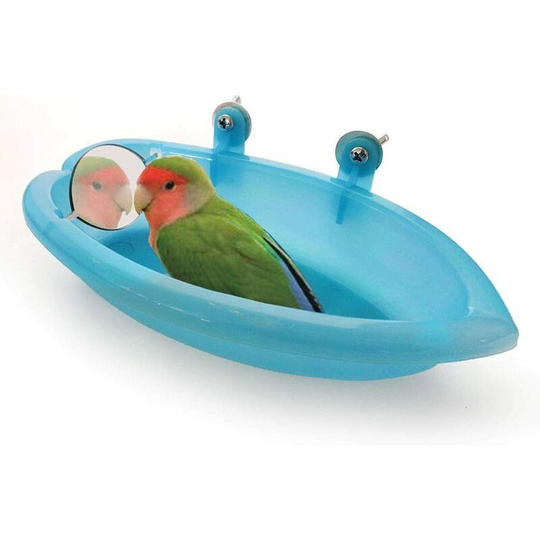 Parrot Bath, Parrot Bath with Pet Mirror Bird Cage Accessories Bath Mirror Shower Box Bird Cage Small Bird Cage Toy