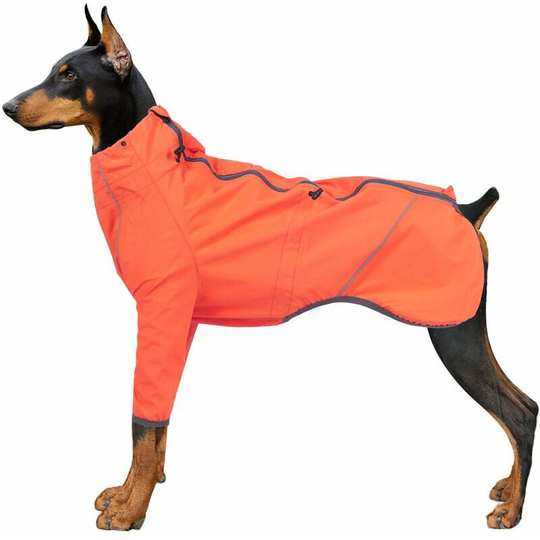 Dog Jacket Front Legs Waterproof Reflective Outdoor Raincoat for Small Medium Large Dogs, Orange&X-Small