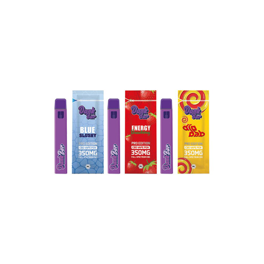 (ENERGY STRAWBERRY) Dank Bar Pro Edition 350mg Full Spectrum CBD Vape Disposable by Purple Dank - 12 flavours