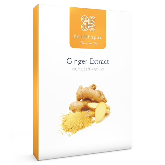 Healthspan Ginger Extract, 100mg, 120 Capsules, Vegan